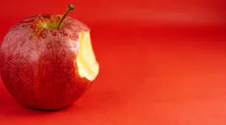 Red apple with a bite taken out