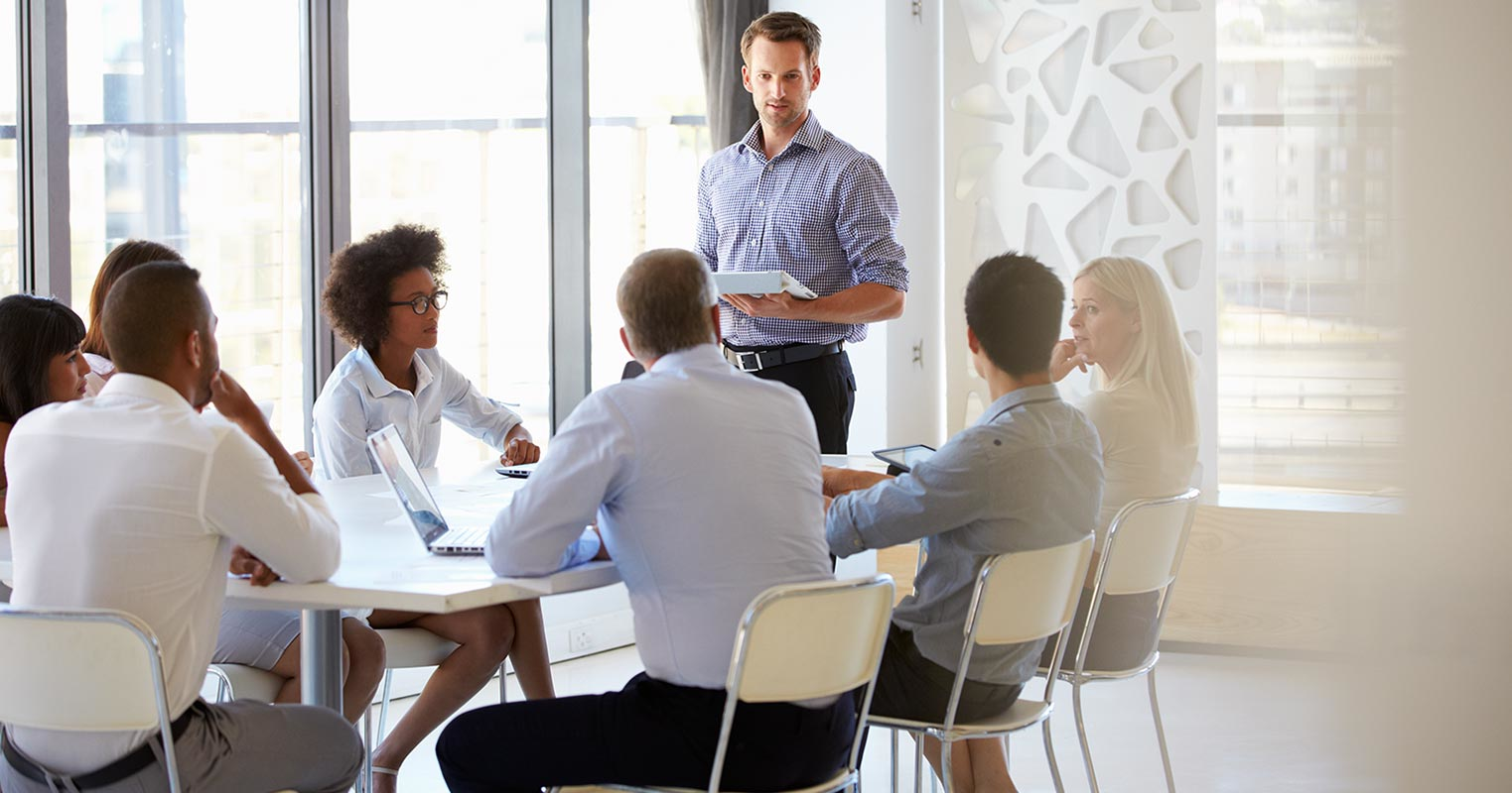 colleagues at business meeting