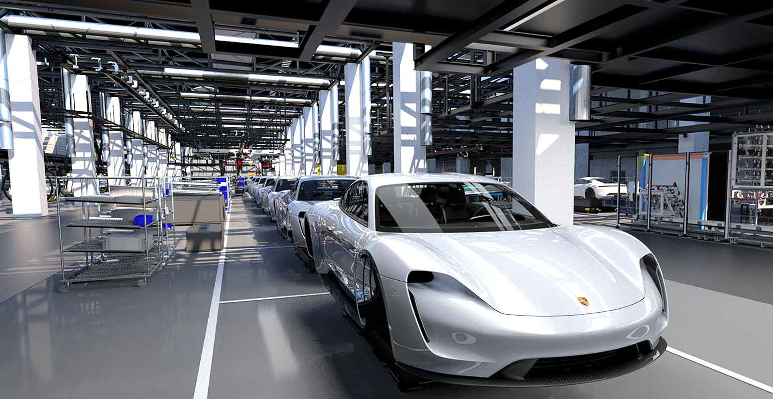 Porsche Taycan Electric car in production
