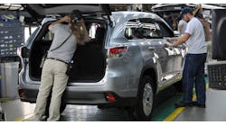 Toyota employees in Indiana work on the Highlander.