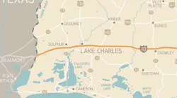 map of Lake Charles, Louisiana