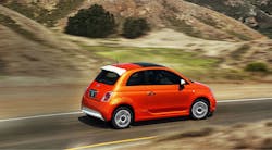 The Fiat 500e powertrain comprises an advanced highvoltage lithiumion battery pack a highpower electricdrive motor and a power inverter module to help manage power flow The 83kW motor delivers 111 hp and 147 lbft of torque The 24kWh battery includes a system that proactively heats and cools it to maintain optimal operating temperature The 500e has a 108MPGe highway rating and an 87mile combined city and highway range With a starting MSRP of 31800 the 500e is available only in California i The Fiat 500e powertrain comprises an advanced highvoltage lithiumion battery pack a highpower electricdrive motor and a power inverter module to help manage power flow The 83kW motor delivers 111 hp and 147 lbft of torque The 24kWh battery includes a system that proactively heats and cools it to maintain optimal operating temperature The 500e has a 108MPGe highway rating and an 87mile combined city and highway range With a starting MSRP of 31800 the 500e is available only in California i