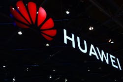 Huawei sign lit up Huawei sign lit up