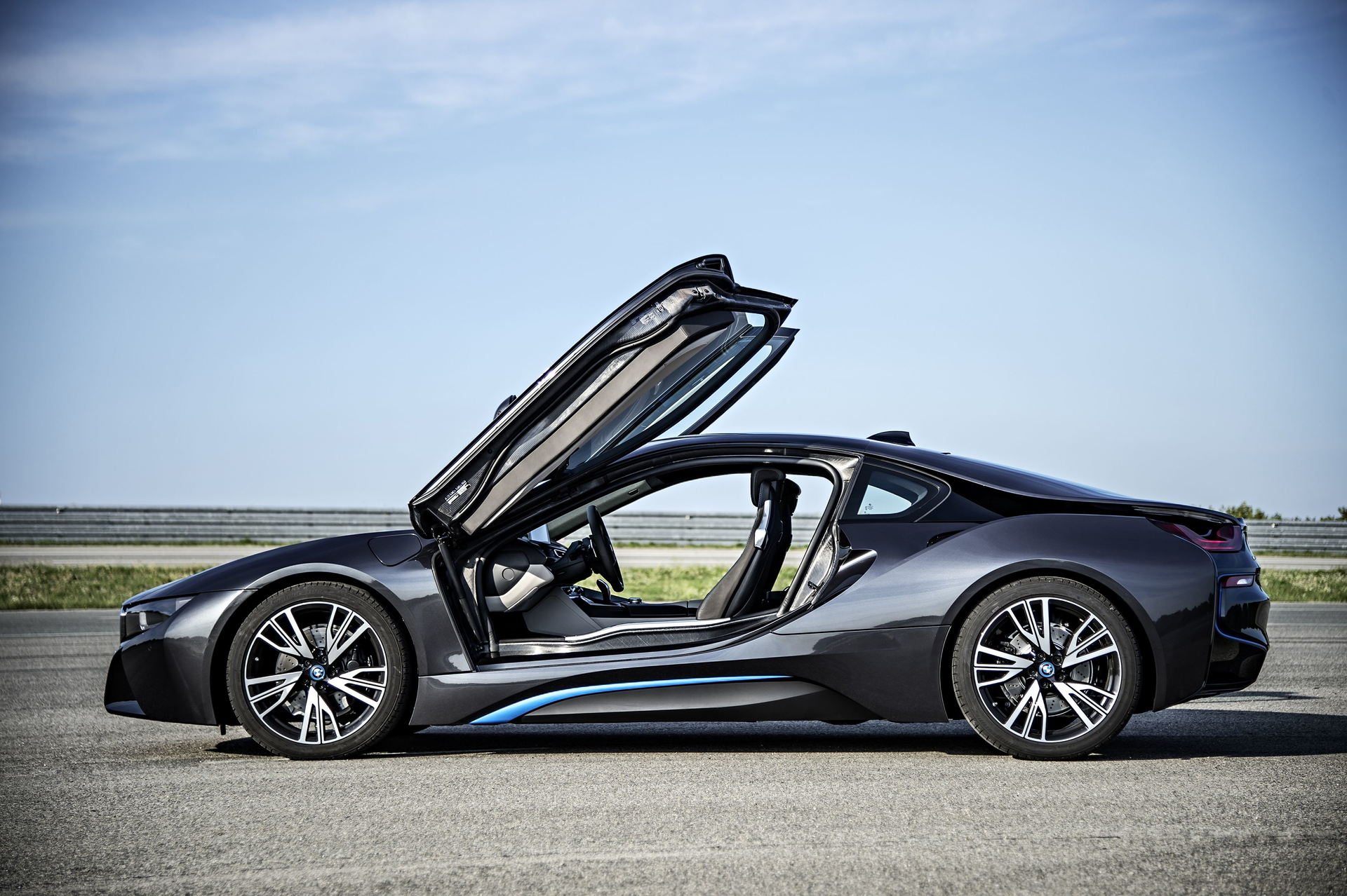 The BMW i8 weighs just 3200 lb with that weight distributed 5050 between the front and rear wheels The low weight is in part thanks to carbonreinforced plastic used for the interior If drivers have a special charger Level 2 they can fully recharge the battery pack in 15 hr With a full tank of gas and fully charged battery the i8 can travel 310 miles Prices start at 135700