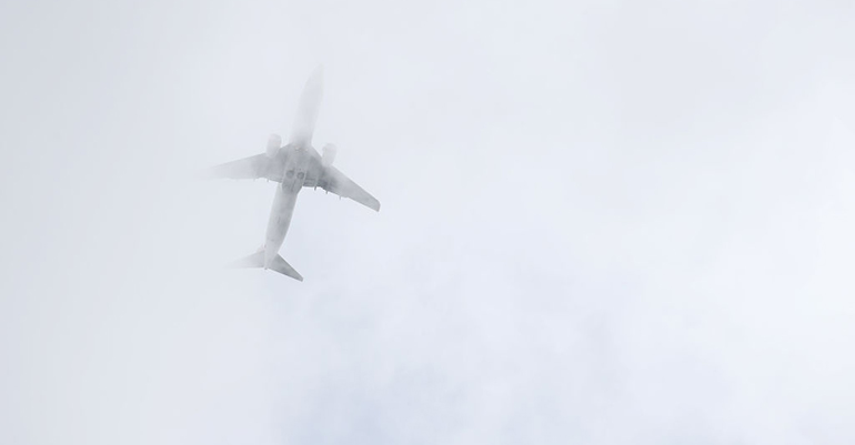 plane in clouds