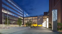 Goodyear HQ at night Goodyear HQ at night