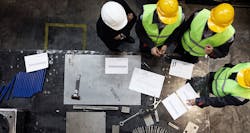 factory workers from above factory workers from above