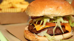 A Beyond Burger, a vegan veggie burger, is seen at the Vedang fast food restaurant in the Mall of Berlin on May 18, 2019 in Berlin, Germany.