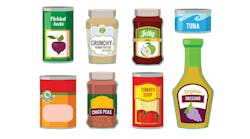 illustration of some canned and bottled foods