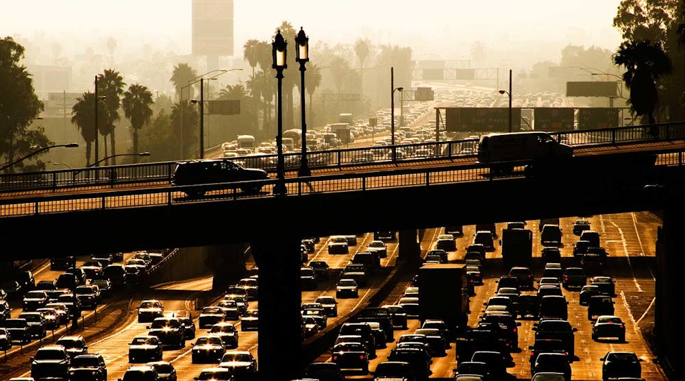 Industryweek 35883 Los Angeles Smog Rush Hour Traffic Cars Trucks Emissions Lazyday Istock Getty