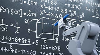 Industryweek 35911 Robot Arm Learning Math Blackboard Chalkboard Phonlamaiphoto Istock Gettyimagesplus