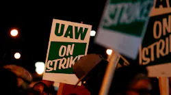 GM Workers on strike Sept 16, 2019, at Flint, Michigan, Assembly plant
