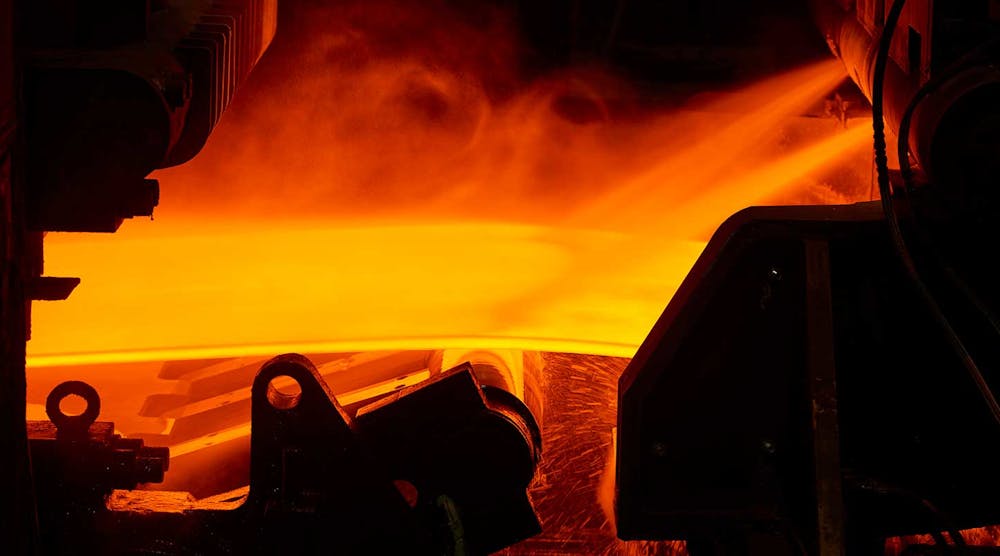 Industryweek 35936 Hot Slab Steel Being Rolled Roger Ball Worldsteel Getty Images