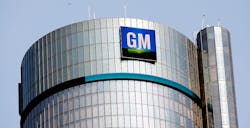 The top of GE headquarters, in Detroit, Michigan. The top of GE headquarters, in Detroit, Michigan.