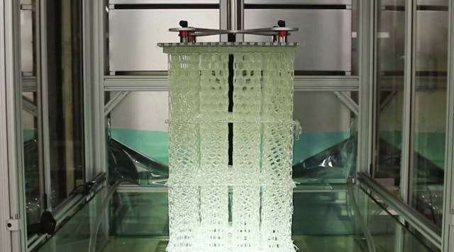 HARP prints vertically, using ultraviolet light to cure liquid resins into hardened plastic.