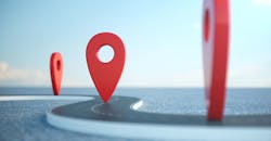 road way graphic with push pins road way graphic with push pins