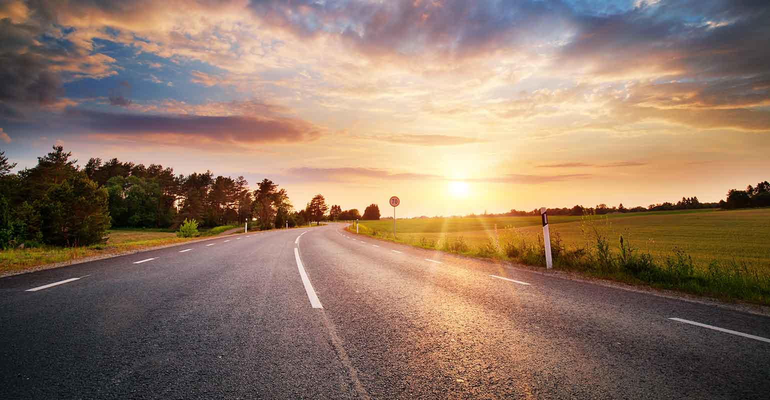 Road at sunset