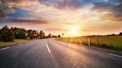 Road at sunset Road at sunset