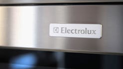 Electrolux logo on microwave
