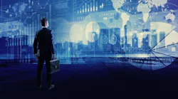 man looking at data