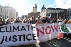 Climate protestors demonstrate in front of Siemens headquarters in Munich, January 2019. Climate protestors demonstrate in front of Siemens headquarters in Munich, January 2019.