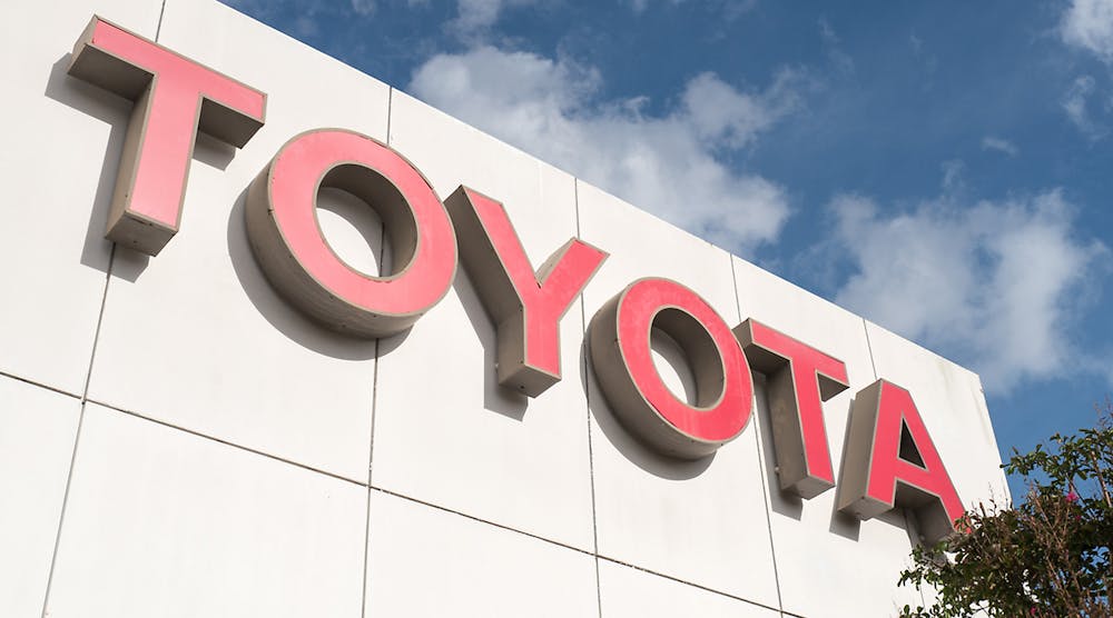 Toyota Logo Big Red Sign Smith Collection Gado Getty Images