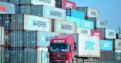 Chinese Shipping Containers Port Truck Qingdao China Str Afp Getty