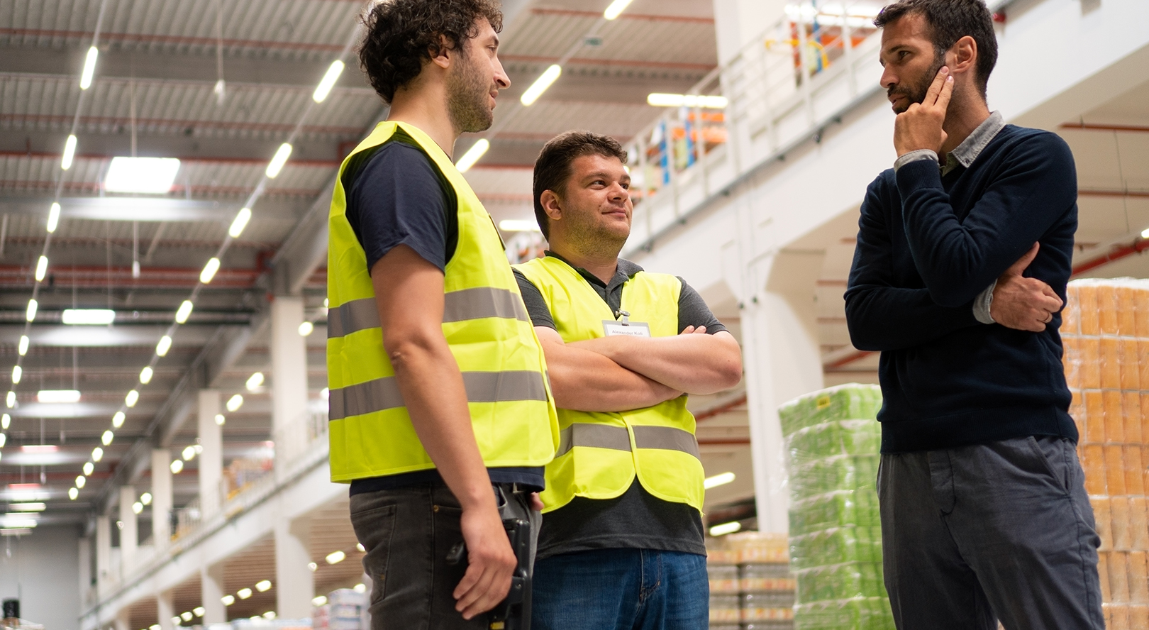 manager speaking with employees