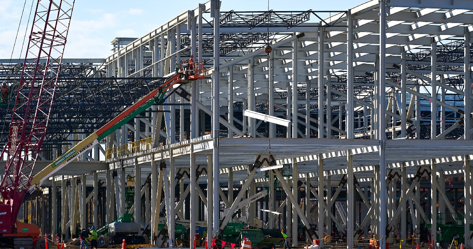 It is an active construction site in Lordstown, Ohio, where Ultium Cells is building a $2.3 billion battery cells manufacturing plant.