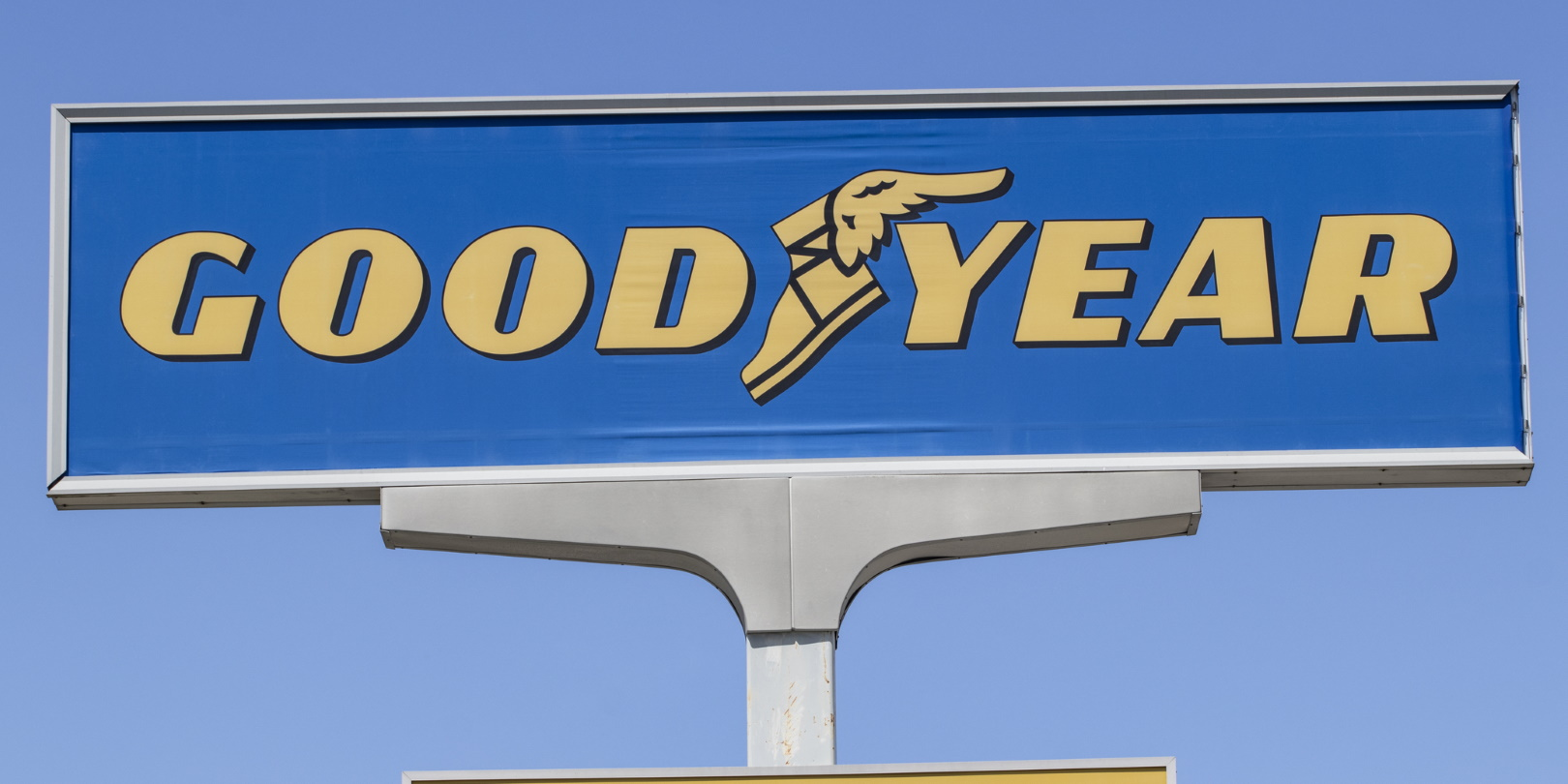 Goodyear Tires Sign Blue Yellow Blue Sky Jonathan Weiss Dreamstime 6033e5a9c4b68