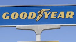 Goodyear Tires Sign Blue Yellow Blue Sky &copy; Jonathan Weiss Dreamstime