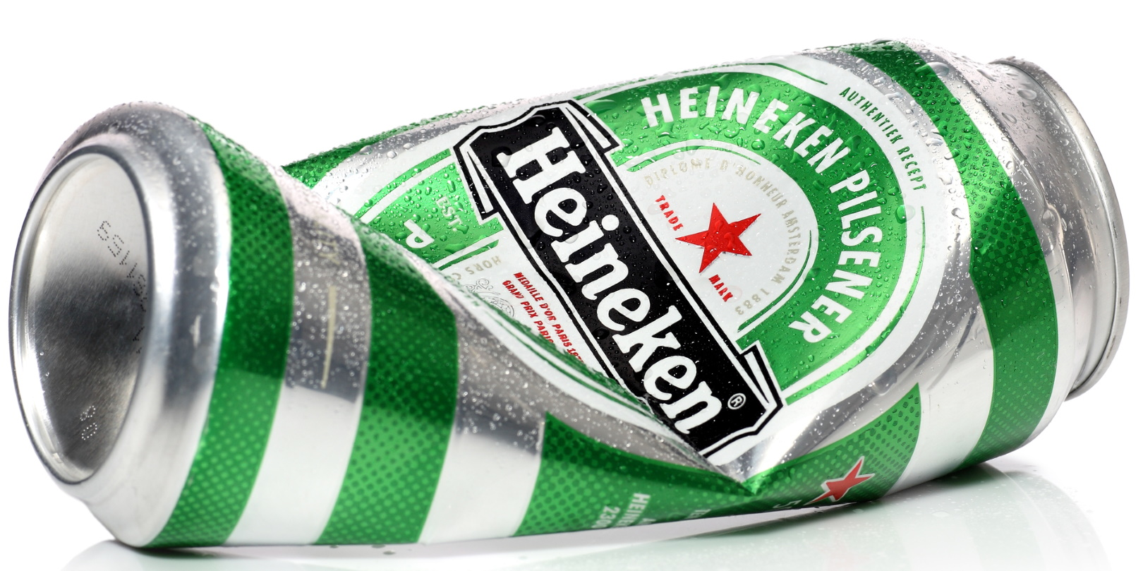 Heineken Beer Can Crumpled Aluminum On White Background Water Drops Diavata Dreamstime 602410926cd10
