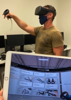 The TRANSFR simulation used to train job seekers on safe operation of cranes. The TRANSFR simulation used to train job seekers on safe operation of cranes.