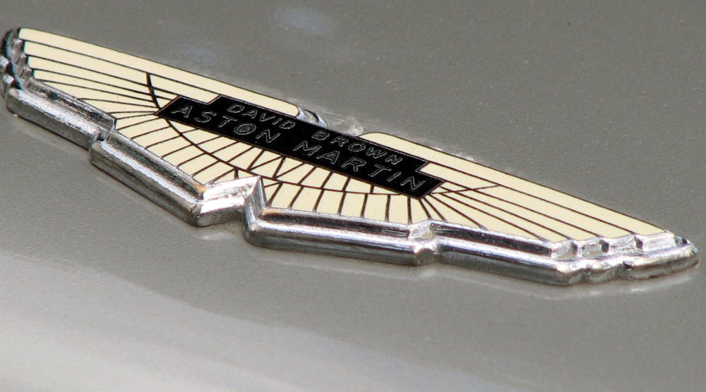 Aston Brown Logo On Grey Car Vehicle James Bond &copy; Ben Durant Dreamstime