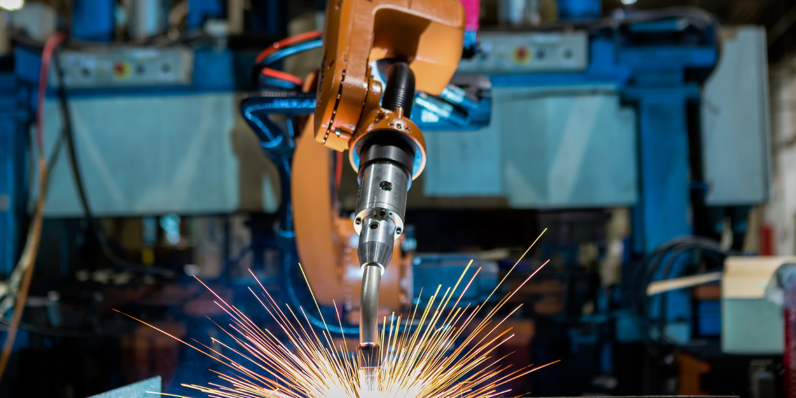 Close Up Industrial Robot Welding Automatic Arm Car Vehicle Factory Sparks Nice Weld Thossaphol Somsri Dreamstime 6066a83da12be