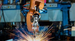 Close Up Industrial Robot Welding Automatic Arm Car Vehicle Factory Sparks Nice Weld &copy; Thossaphol Somsri Dreamstime