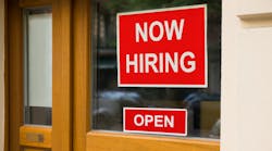 Red Now Hiring Sign Employment Talent Window&copy; Andrey Popov Dreamstime
