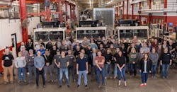 The Crane Carrier workforce gathers in the plant with new leadership. The Crane Carrier workforce gathers in the plant with new leadership.