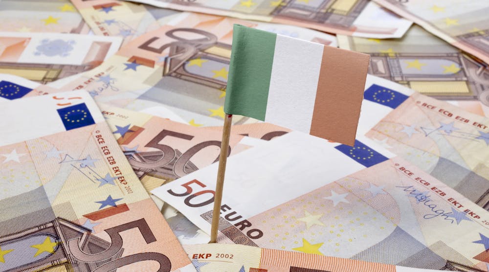 Ireland Irish Flag In Euros Concept &copy; Trustieee Dreamstime