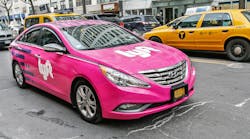 Pink Car Lyft Rideshare Ridehailing &copy; Roman Tiraspolsky Dreamstime