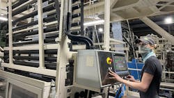 Lesley Burduck coordinates startup and control of extrusion line seven. Lesley Burduck coordinates startup and control of extrusion line seven.