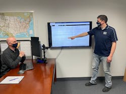 Erik Richardson shares process analysis results with Bill Bourgeous. Erik Richardson shares process analysis results with Bill Bourgeous.