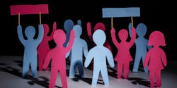 Strike Concept Paper People Cutout Signs Labor Union Talent &copy; Oleksii Donenko Dreamstime