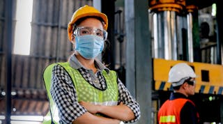 Factory Worker In Mask