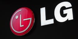 A light shaped like LG Electronics Inc.'s logo. A light shaped like LG Electronics Inc.'s logo.