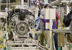 Workers at Toyota' Manufacturing Alabama's engine plant assemble twin-turbo V-6 engines for the company's Tundra pickup. Workers at Toyota' Manufacturing Alabama's engine plant assemble twin-turbo V-6 engines for the company's Tundra pickup.