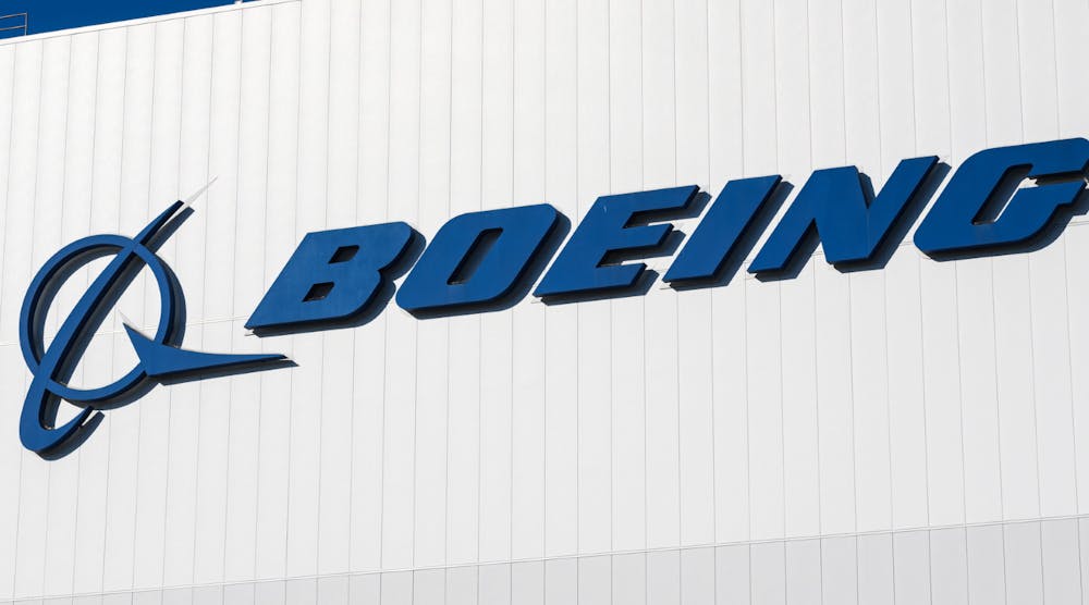 Boeing Logo Blue On White Building &copy; Iandewarphotography Dreamstime