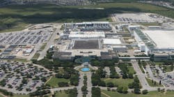 An aerial view of Samsung Austin Semiconductors, Samsung Co.&apos;s existing central Texas semiconductor fabrication site.