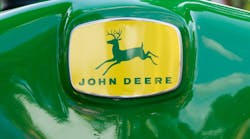 John Deere Deere And Co Logo Tractor Green Farm Agricultural Equipment Closeup Logo&copy; Ken Wolter Dreamstime