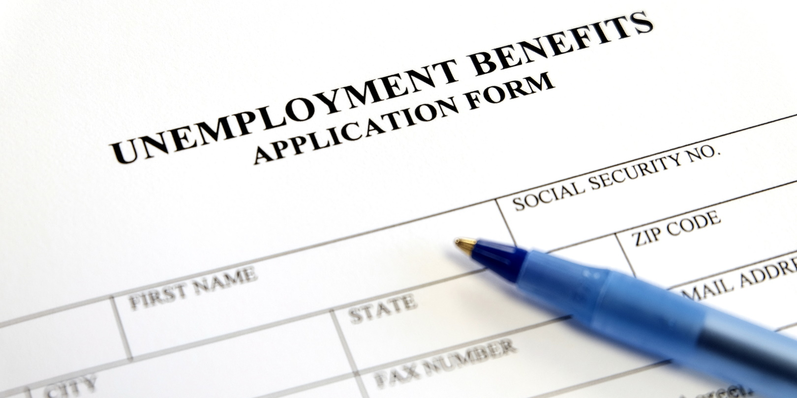 A closeup of unemployment benefits paperwork.